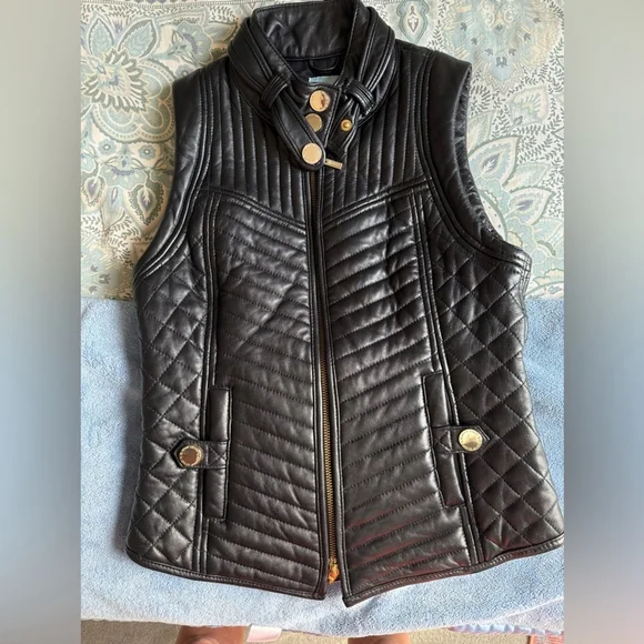 Guess by Marciano Black Leather Moto Vest Size Extra Small XS - Picture 6 of 13